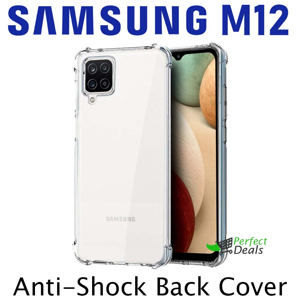 AntiShock Clear Back Cover Soft Silicone TPU Bumper case for Samsung M12