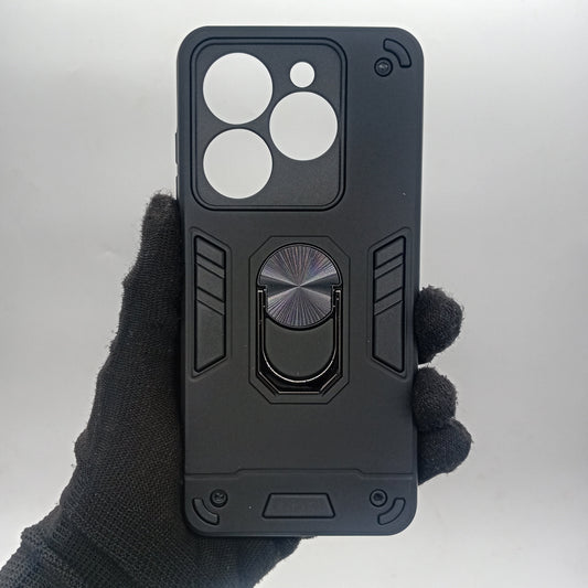infinix Smart 8 Hard PC Case with ring holder Shockproof Slim back Cover