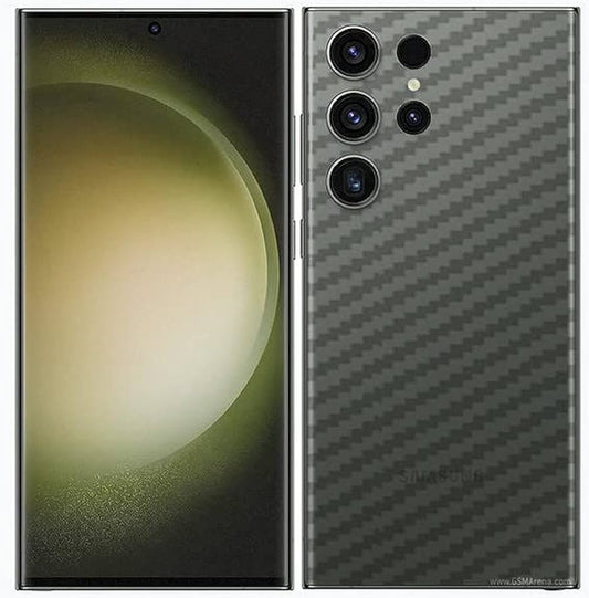 Pack of UV Glue Full Screen Protector Tempered Glass + Carbon Back Sticker and Camera Lens Protection for Samsung S23 Ultra