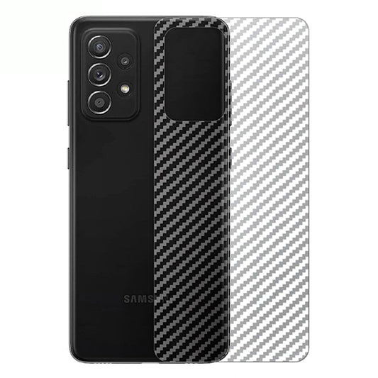 Combo Pack of Tempered Glass Screen Protector, Carbon Fiber Back Sticker, Camera lens Clear Glass Bundel for Samsung Galaxy A73 5G