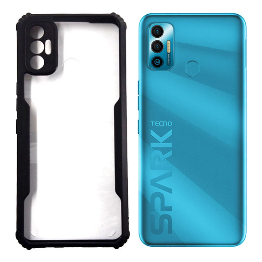 Tecno Spark 7 case Matte Black Back Cover Soft Silicone TPU Bumper case