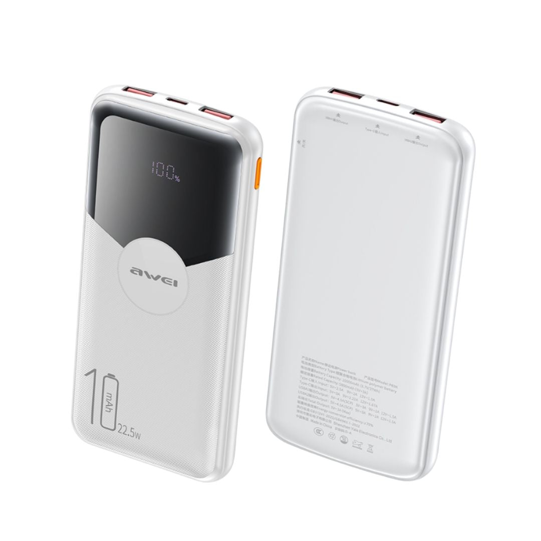 AWEI P63K 10000mAh LCD Power Bank Black