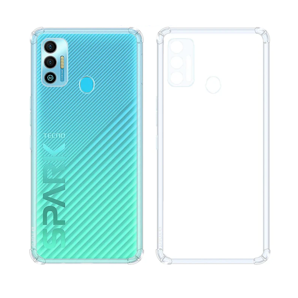 Tecno Spark 7 Clear Anti-Shock Case Reinforced Corner Drop Protection Cover