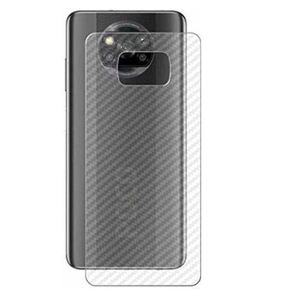 Combo Pack of Tempered Glass Screen Protector, Carbon Fiber Back Sticker, Camera lens Clear Glass Bundel for Mi POCO X3