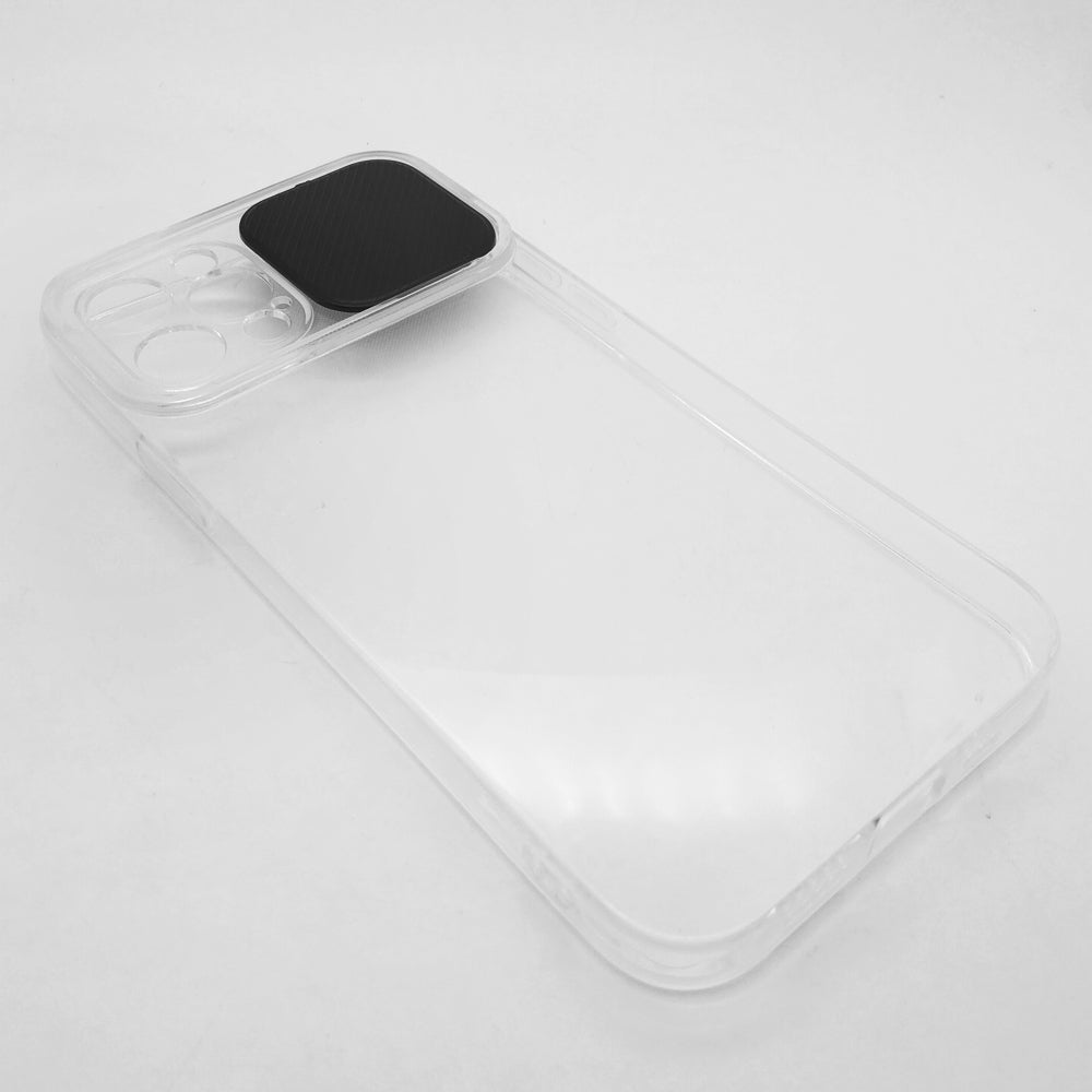 iPhone 12 Pro Camera Slide Protection Clear Back Cover Soft Silicone TPU Bumper case