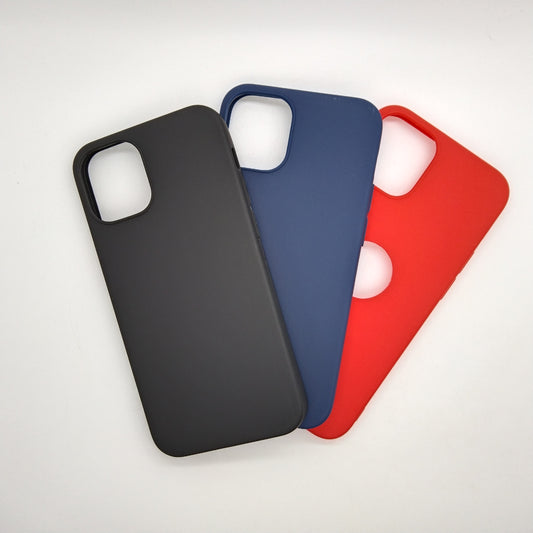 iPhone 12 Mini bundle pack of 3 Silicone case slim black red blue back covers