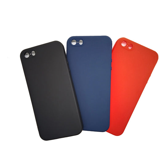 iPhone 5 bundle pack of 3 Silicone case slim black red blue back covers