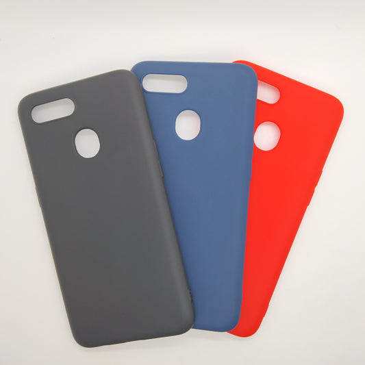 OPPO A5s bundle pack of 3 Silicone case slim black red blue back covers