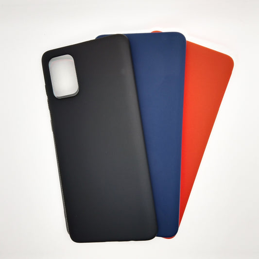 Samsung A71 bundle pack of 3 Silicone case slim black red blue back covers