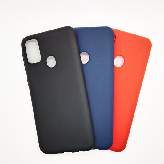 Samsung M21 bundle pack of 3 Silicone case slim black red blue back covers