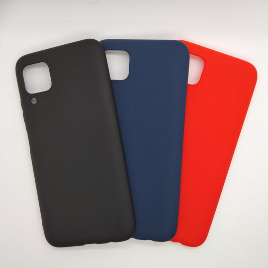 Huawei Nova 7i bundle pack of 3 Silicone case slim black red blue back covers