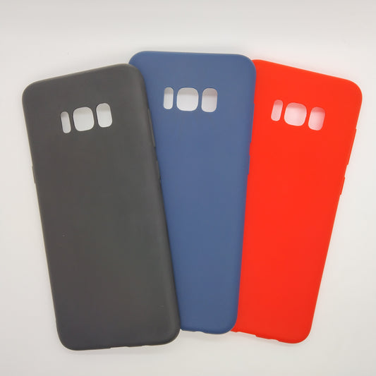 Samsung S8 Plus bundle pack of 3 Silicone case slim black red blue back covers