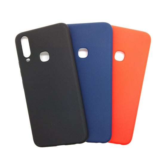 Vivo Y12 bundle pack of 3 Silicone case slim black red blue back covers