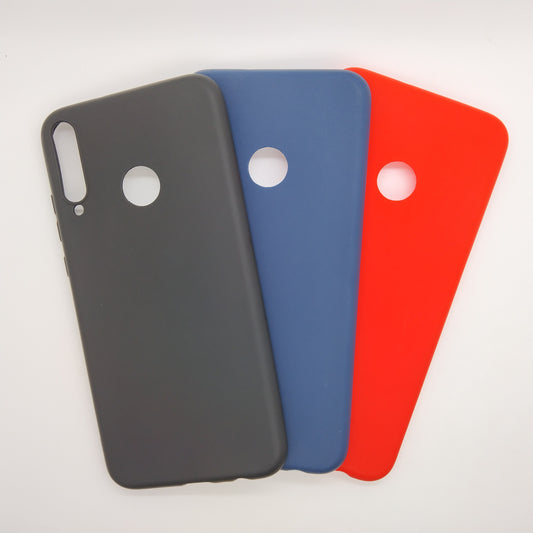 Huawei Y7p bundle pack of 3 Silicone case slim black red blue back covers