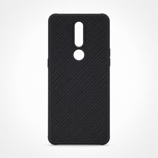 OPPO F11 Pro Carbon Fiber texture Hard Rubber armour back cover shock-porof case