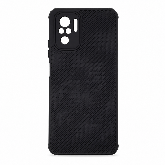 Redmi Note 10 Carbon Fiber texture Hard Rubber armour back cover shock-porof case