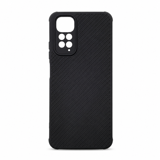 Redmi Note 11 Carbon Fiber texture Hard Rubber armour back cover shock-porof case