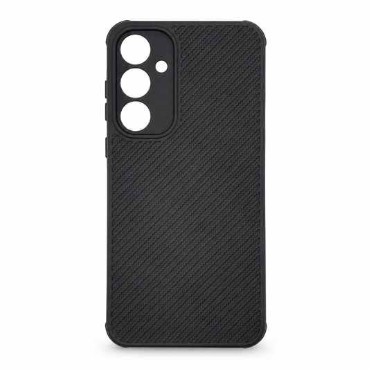 Samsung A55 Carbon Fiber texture Hard Rubber armour back cover shock-porof case