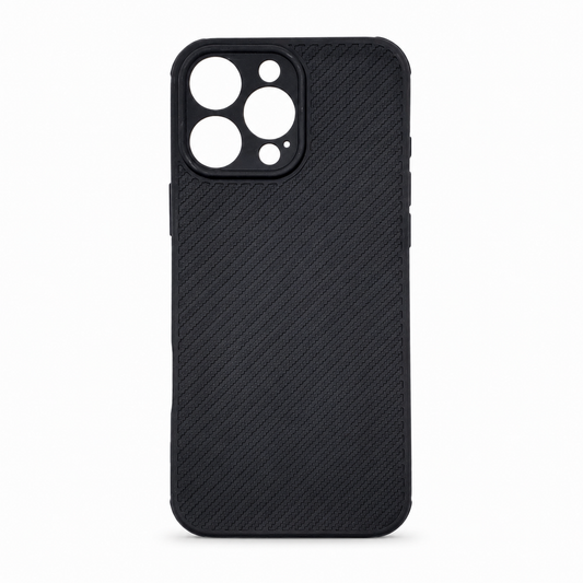 iPhone 16 Pro Max Carbon Fiber texture Hard Rubber armour back cover shock-porof case