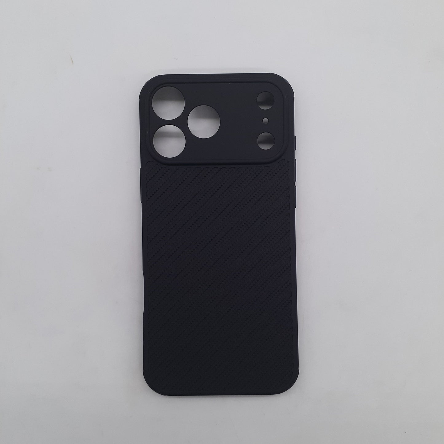 iPhone 17 Pro Max Carbon Fiber texture Hard Rubber armour back cover shock-porof case