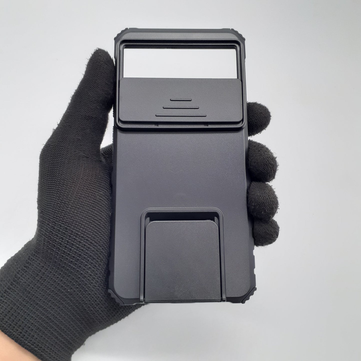 Google Pixel 8 Heavy Duty Shockproof Case with Slide Camera Lens Cover and Integrated Kickstand/Stand for Hands-Free Viewing