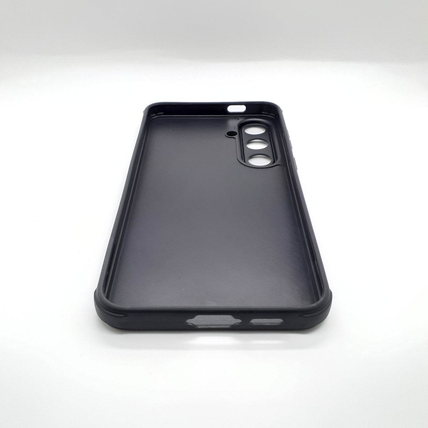 Samsung S24 FE Carbon Fiber texture Hard Rubber armour back cover shock-porof case