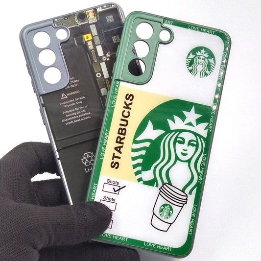 Samsung S21 pack of 2 Glass Back Covers Stabucks and Circuit Design