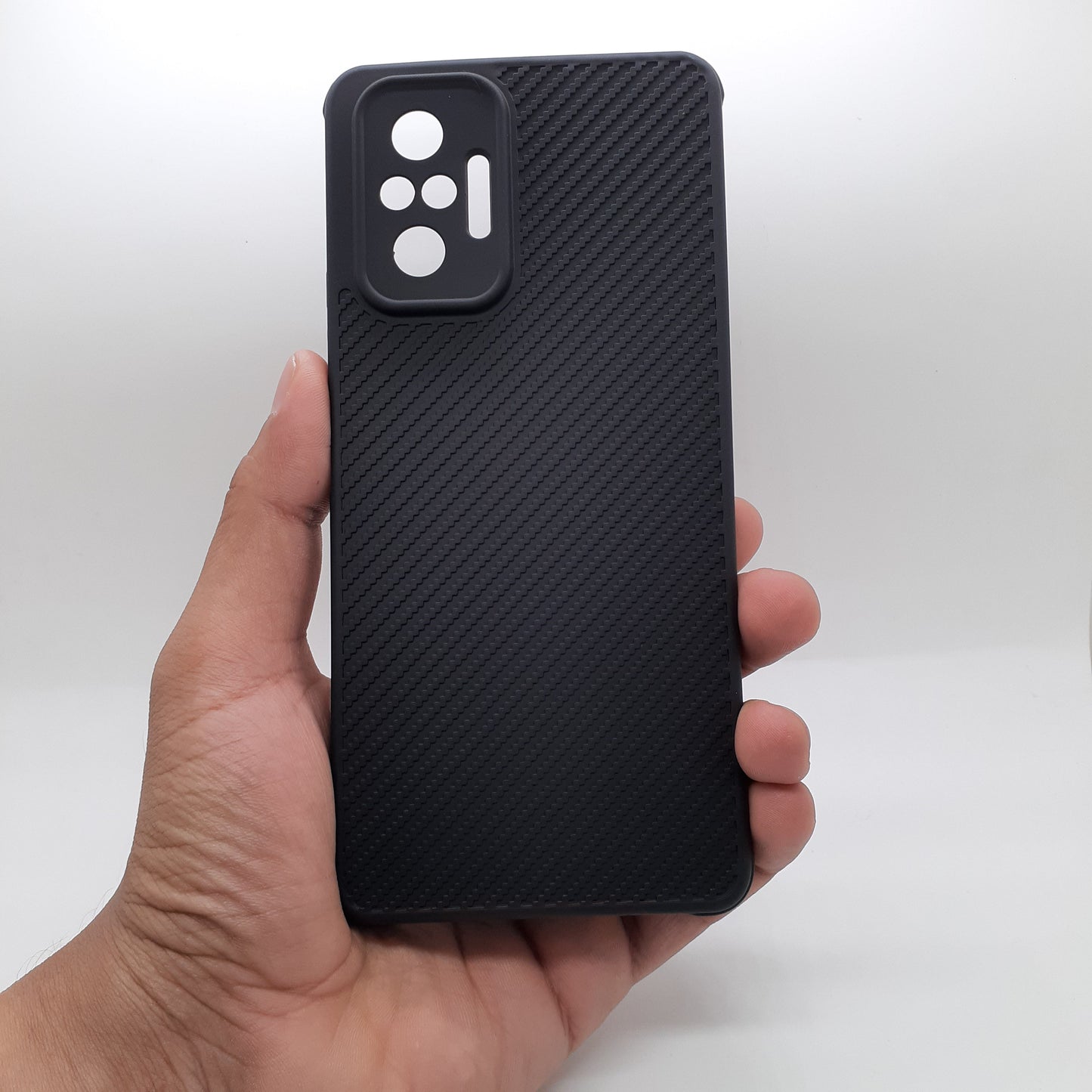 Redmi Note 10 Pro Carbon Fiber texture Hard Rubber armour back cover shock-porof case