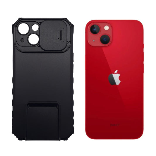 iPhone 13 Heavy Duty Case with Slide Camera Cover Lens Protection and Integrated Kickstand for Hands-Free Viewing