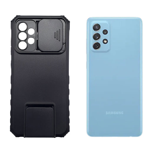 Samsung S22 Ultra Case, Heavy Duty Protective Cover with Sliding Camera Lens Protector and Built-in 360¡ Rotating Kickstand for Magnetic Car Mount.