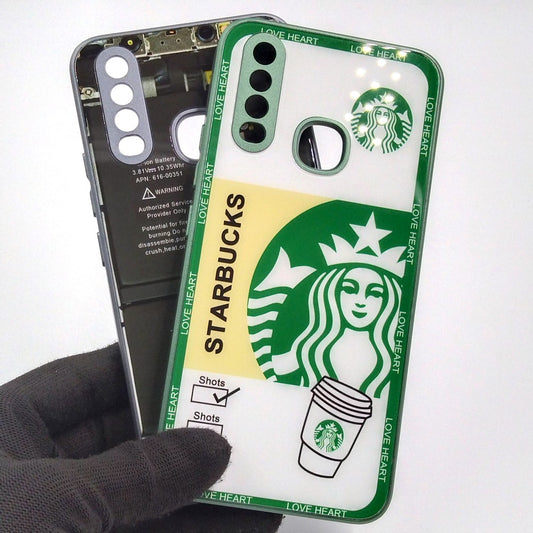 Vivo Y12 pack of 2 Glass Back Covers Stabucks and Circuit Design