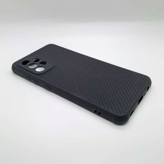 Samsung A52 Carbon Fiber texture Hard Rubber armour back cover shock-porof case