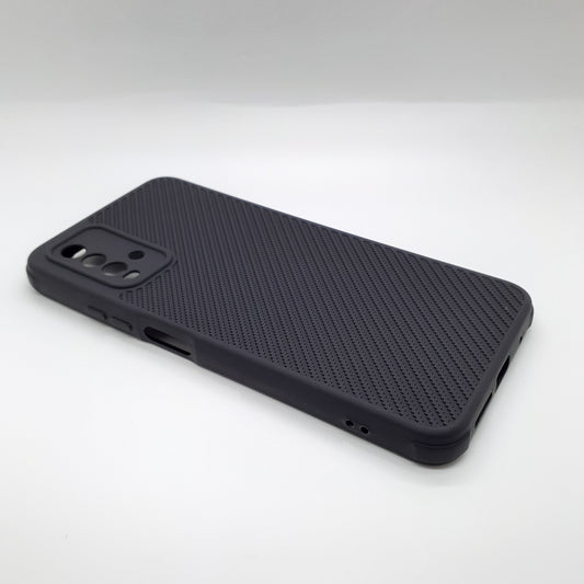 Redmi 9T Carbon Fiber texture Hard Rubber armour back cover shock-porof case