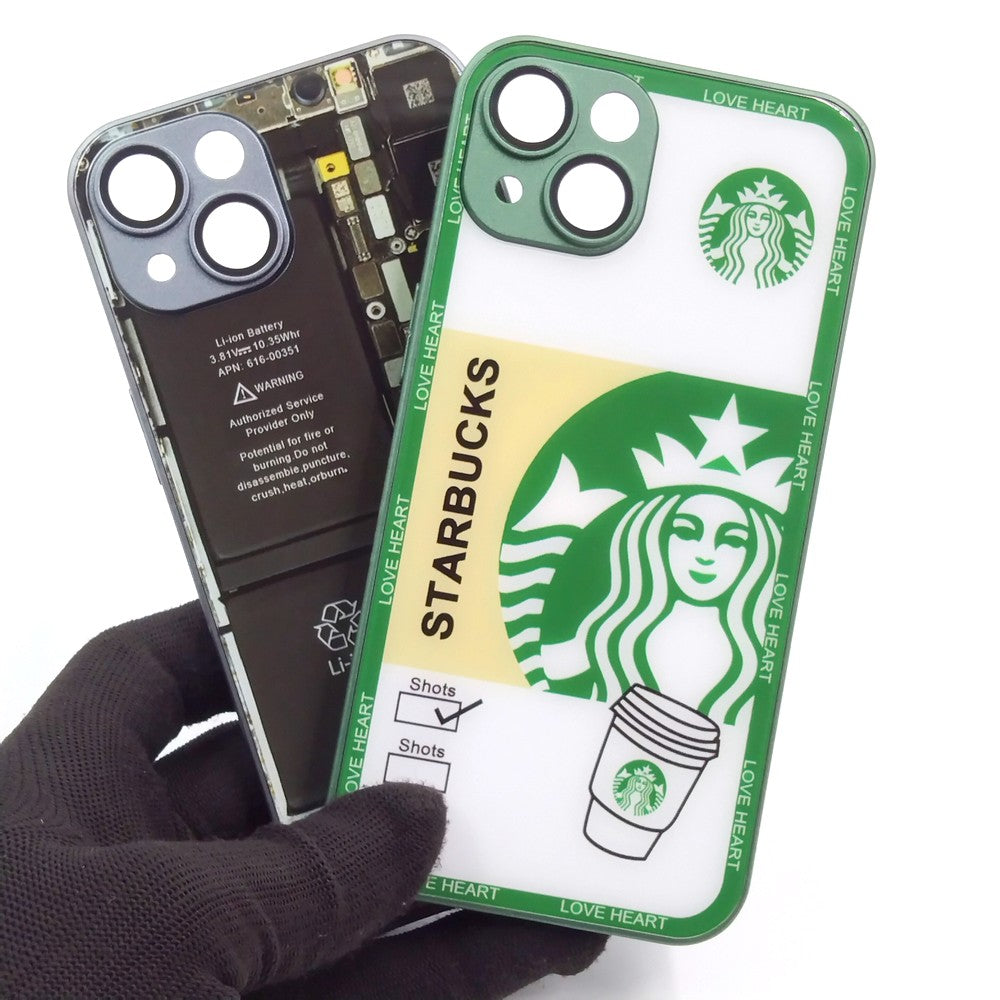 iPhone 14 pack of 2 Glass Back Covers Stabucks and Circuit Design