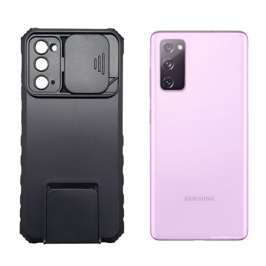 Samsung S20 FE Phone Case, Military Grade Shockproof Protection Cover with Slide Camera Lens Protector and 360¡ Rotating Ring Stand/Kickstand for Hands-Free Viewing and Magnetic Car Mount Compatibility