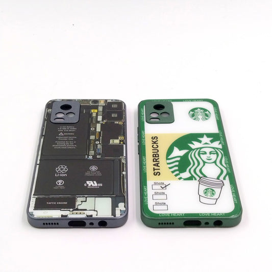 Vivo V20 pack of 2 Glass Back Covers Stabucks and Circuit Design