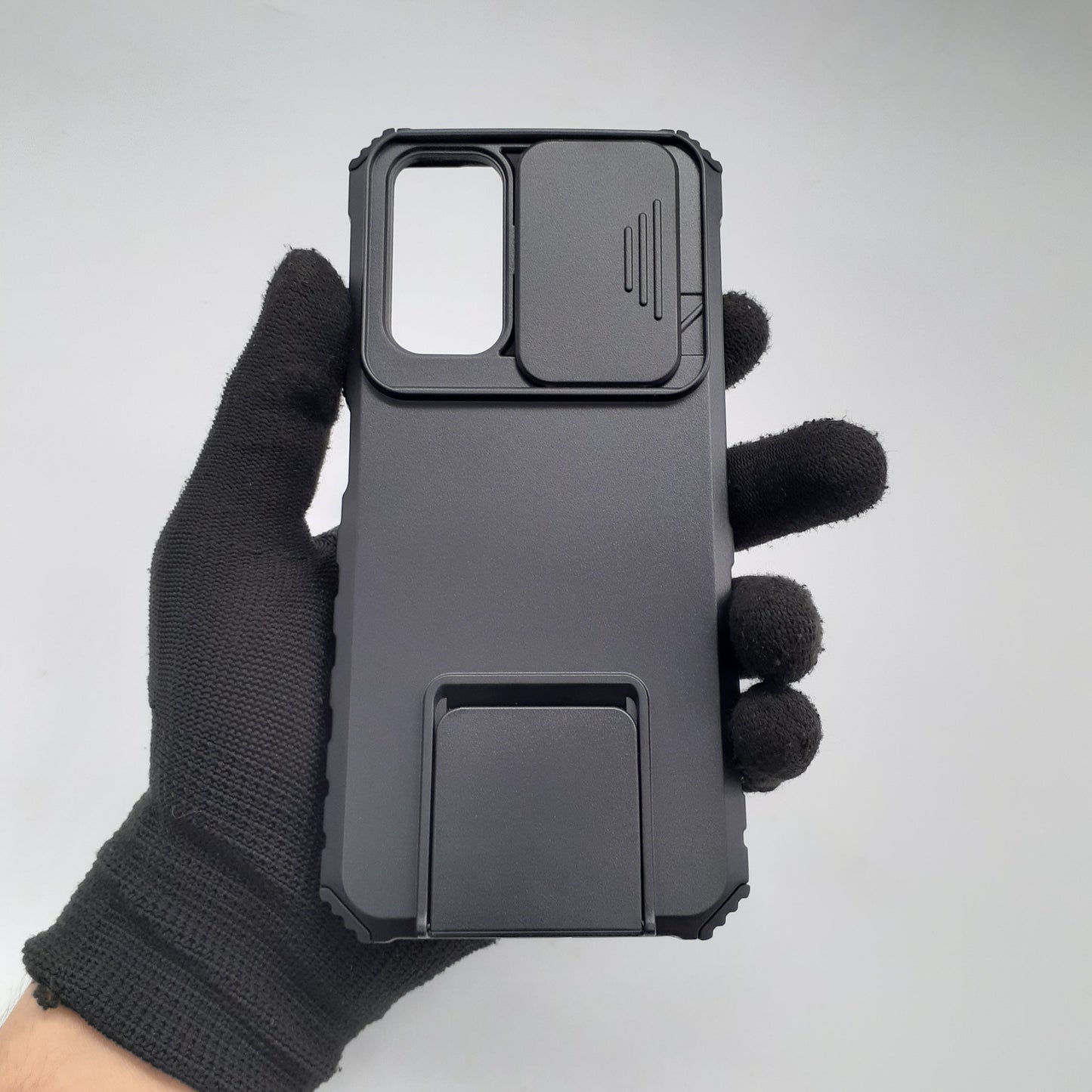 Redmi Note 11 Case with Slide Camera Cover, Built-in Kickstand Ring Holder, Heavy Duty Shockproof Armor Protective Phone Cover