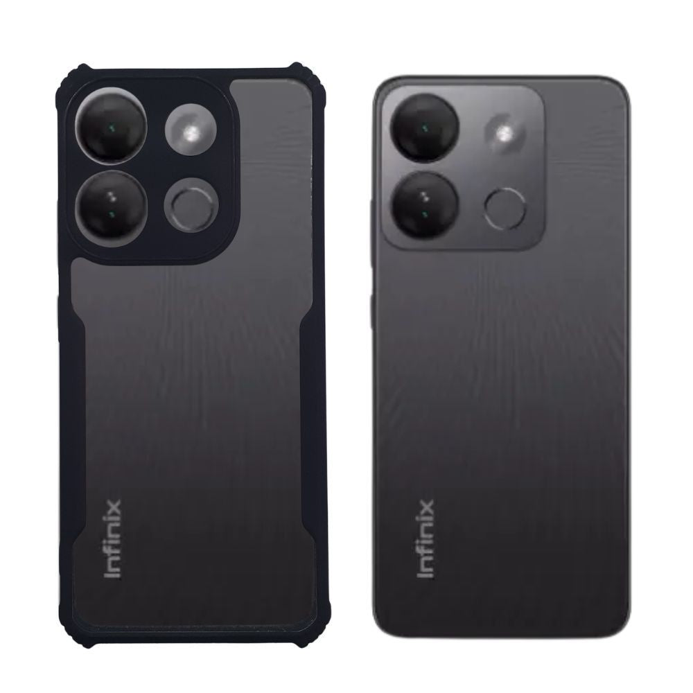 Infinix Smart 7 iPAKY Shockproof Hybrid Armor Case with Side Grip and Camera Protection, Slim Matte Silicone Back Cover