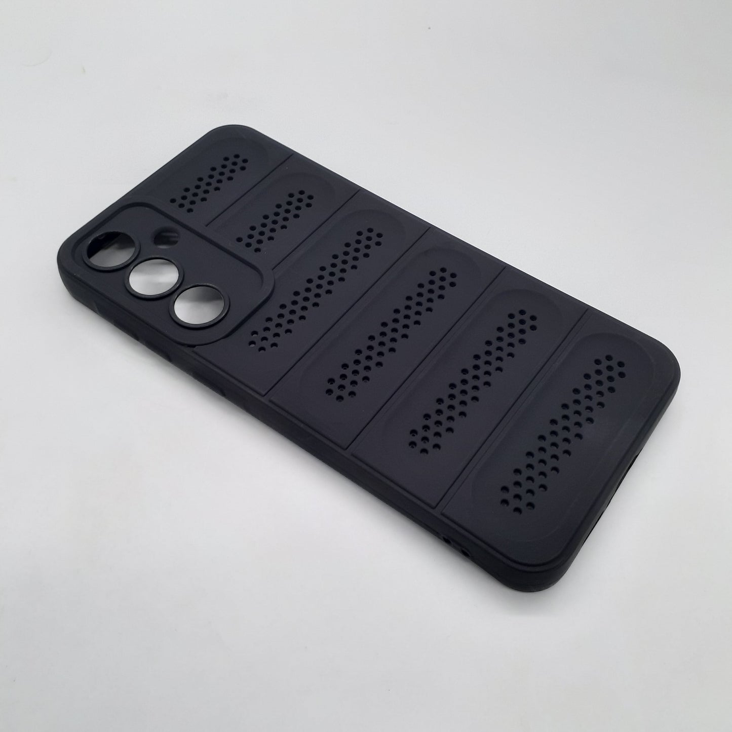 Samsung A55 Heat Dissipation Shockproof Strong TPU PC Dual Layer Phone Back Cover Enhanced Cooling Design Black
