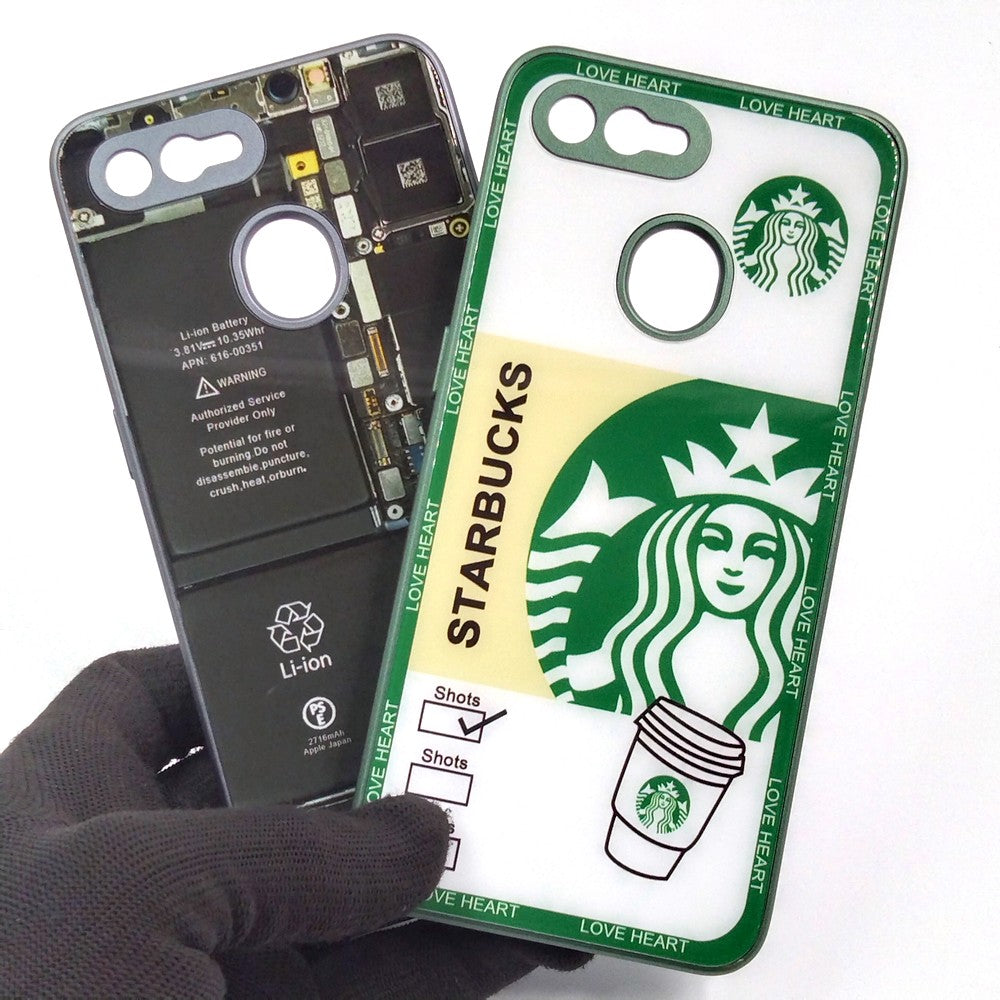 OPPO F9 pack of 2 Glass Back Covers Stabucks and Circuit Design