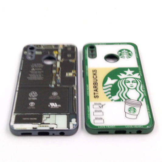Huawei Y9 2019 pack of 2 Glass Back Covers Stabucks and Circuit Design