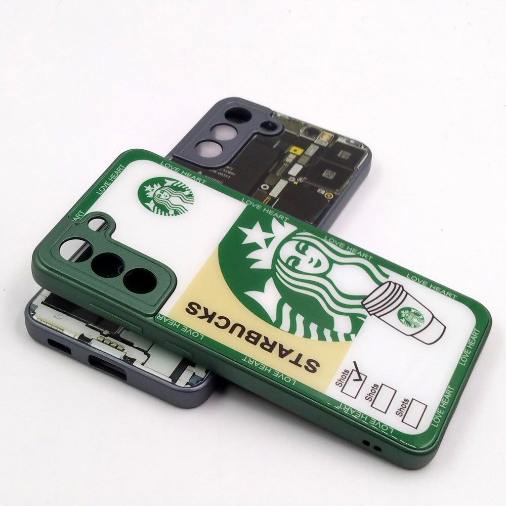Samsung S21 FE pack of 2 Glass Back Covers Stabucks and Circuit Design