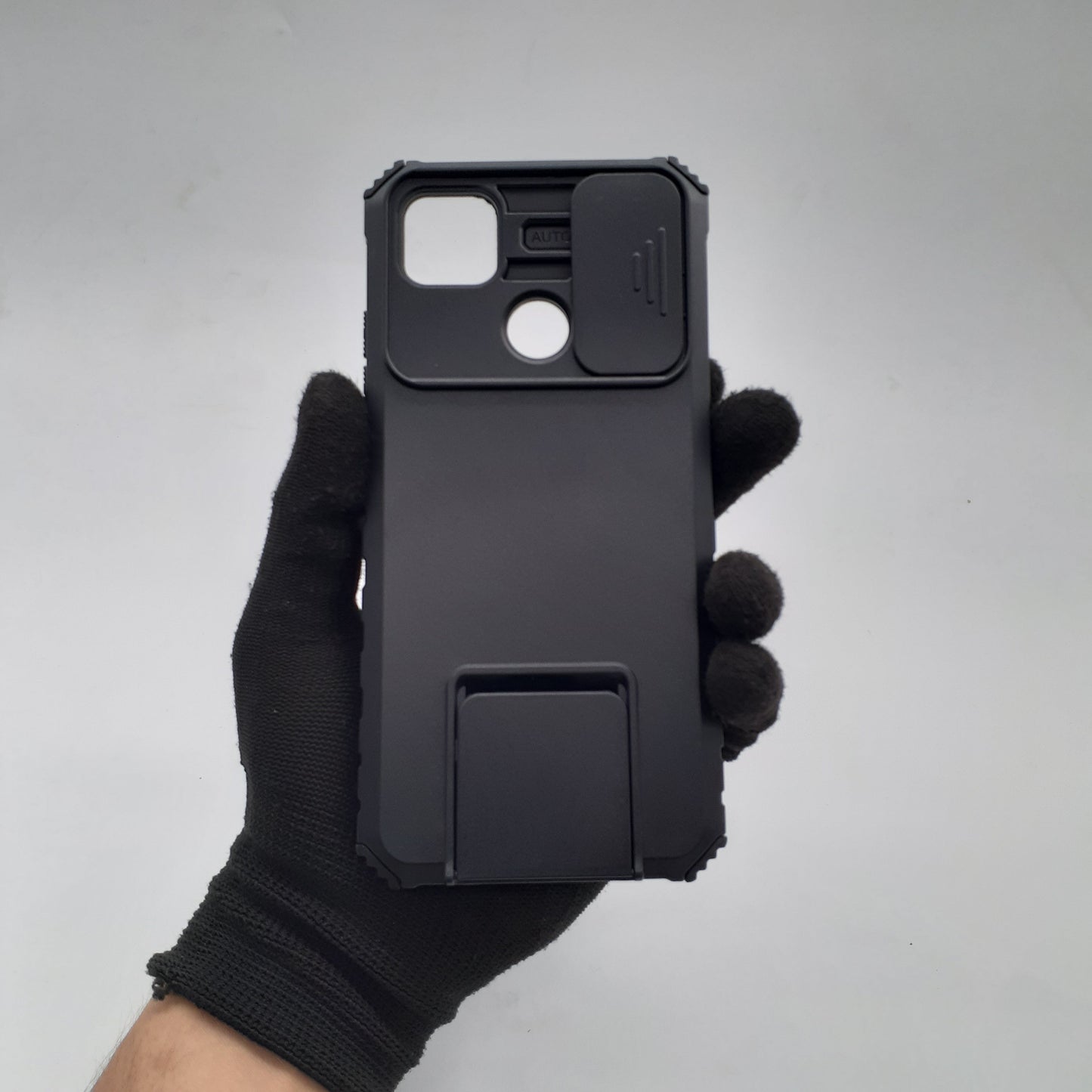 Redmi 9C Heavy Duty Hybrid Protective Case with Camera Slide Cover and 360 Rotatable Kickstand Holder Built-in Stand Armor Bumper