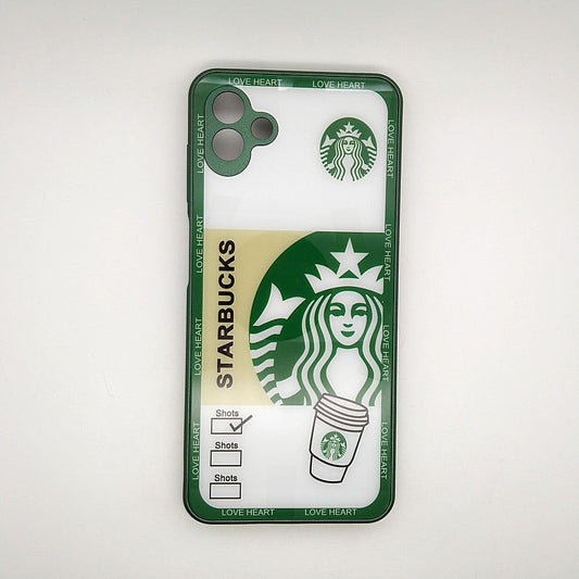 A04 Starbucks Series High Quality Perfect Cover Full Lens Protective Transparent TPU Case For Samsung A04