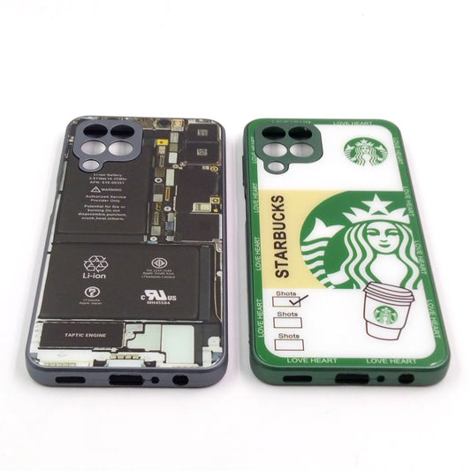 Samsung M33 pack of 2 Glass Back Covers Stabucks and Circuit Design