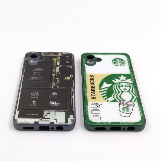 Samsung A04 pack of 2 Glass Back Covers Stabucks and Circuit Design