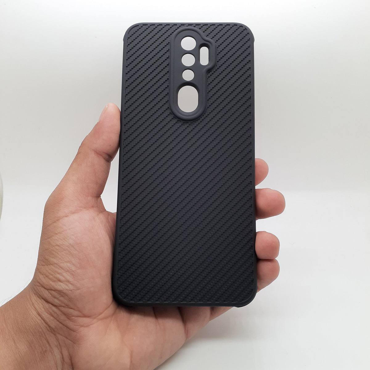 OPPO A5 2020 Carbon Fiber texture Hard Rubber armour back cover shock-porof case