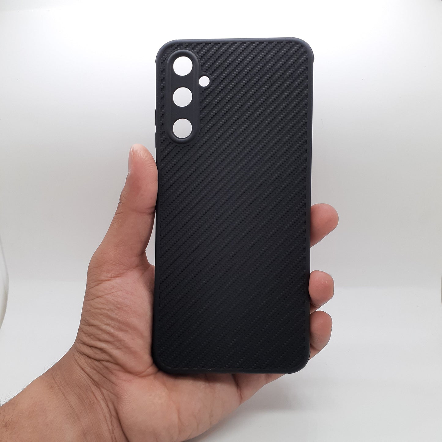 Samsung A05s Carbon Fiber texture Hard Rubber armour back cover shock-porof case