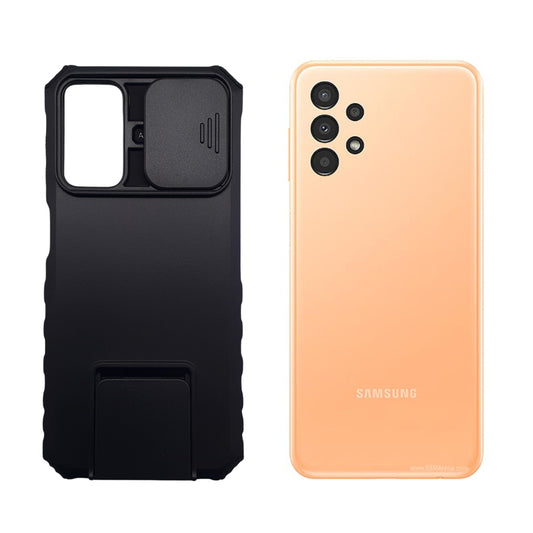 Samsung A13 Case with Slide Camera Lens Cover, Military Grade Drop Protection, and Integrated Magnetic Ring Kickstand/Built-in Stand Protective Cover
