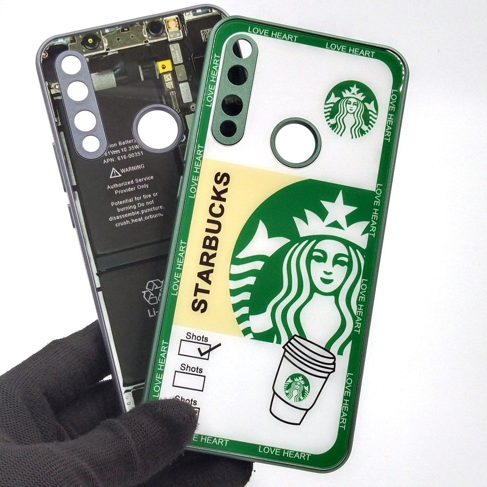 Huawei Y9 Prime pack of 2 Glass Back Covers Stabucks and Circuit Design
